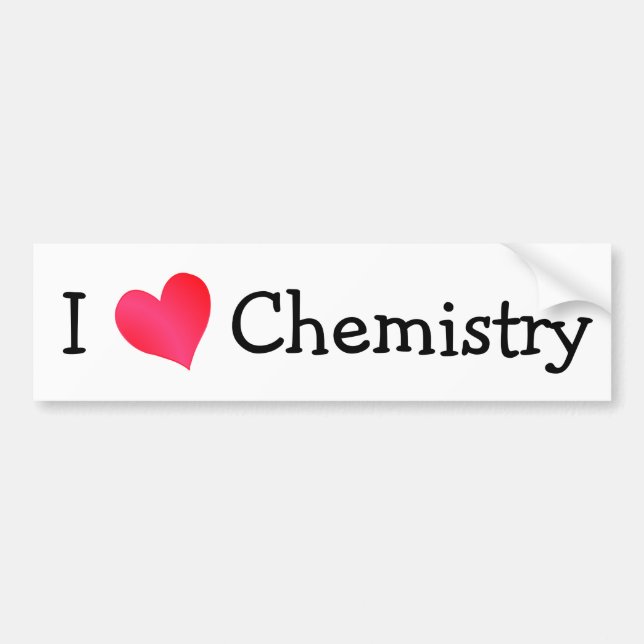 Autocollant De Voiture J'aime la chimie (Devant)