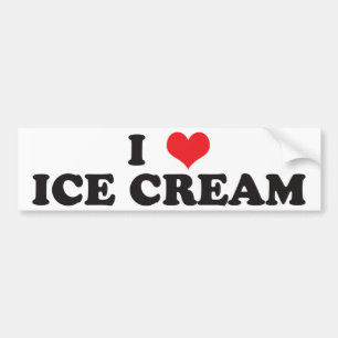 Autocollant De Voiture J'aime la crème glacée ! Adhésif pour pare-choc