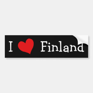 Autocollant De Voiture J'aime la Finlande
