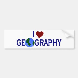 Autocollant De Voiture J'aime la géographie