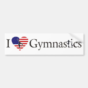 Autocollant De Voiture J'aime la gymnastique