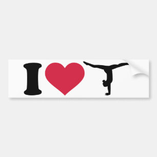 Autocollant De Voiture J'aime la gymnastique