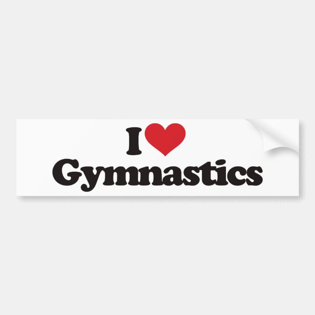 Autocollant De Voiture J'aime la gymnastique (Devant)