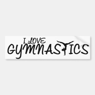 Autocollant De Voiture J'aime la gymnastique