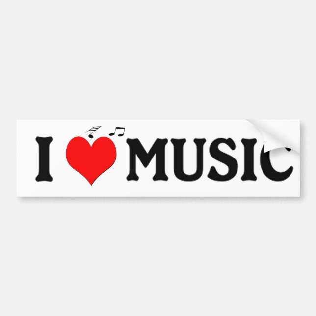 Autocollant De Voiture J'aime la musique (Devant)