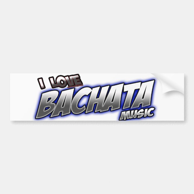 Autocollant De Voiture J'aime la musique de BACHATA (Devant)