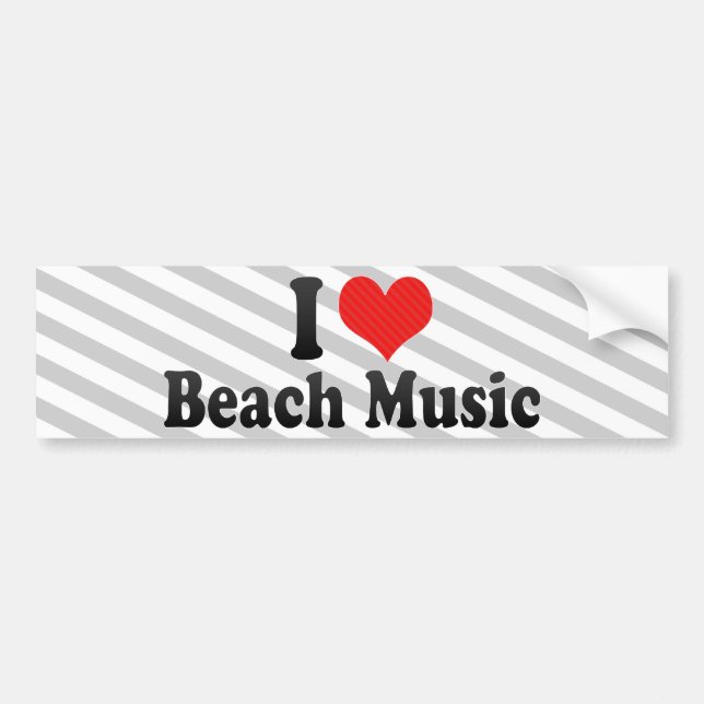 Autocollant De Voiture J'aime la musique de plage (Devant)
