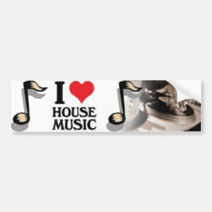 Autocollant De Voiture J'aime la musique house
