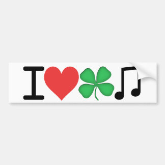 Autocollant De Voiture J'aime la musique irlandaise
