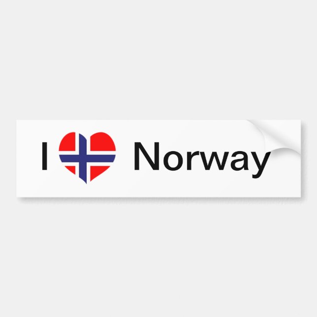 Autocollant De Voiture J'aime la Norvège (Devant)