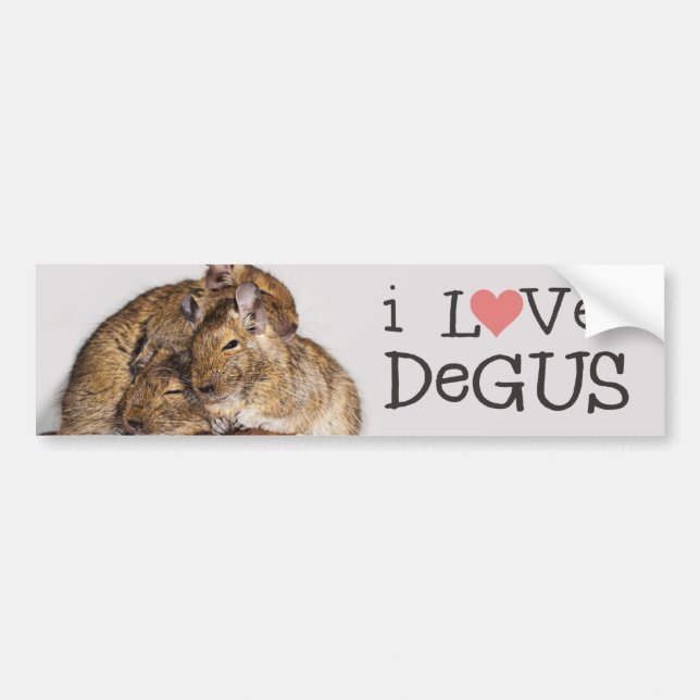 Autocollant De Voiture J'aime la pile de Degus - de Degu (Devant)
