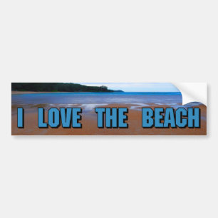 Autocollant De Voiture J'aime la plage