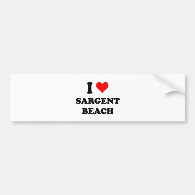 Autocollant De Voiture J'aime la plage le Texas de Sargent (Devant)