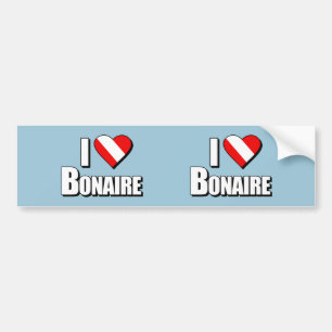 Autocollant De Voiture J'aime la plongée de Bonaire