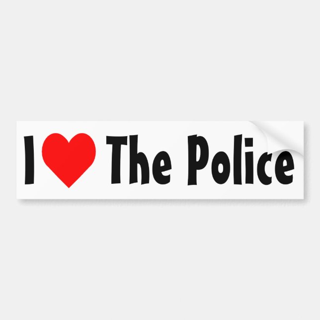 Autocollant De Voiture J'aime la police (Devant)