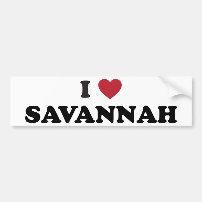 Autocollant De Voiture J'aime la savane la Géorgie (Devant)