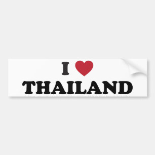 Autocollant De Voiture J'aime la Thaïlande