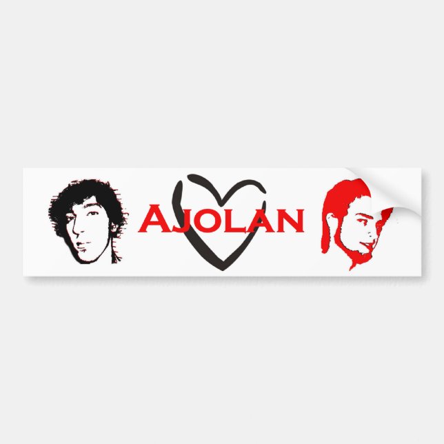 Autocollant De Voiture J'aime l'adhésif pour pare-chocs d'Ajolan (Devant)