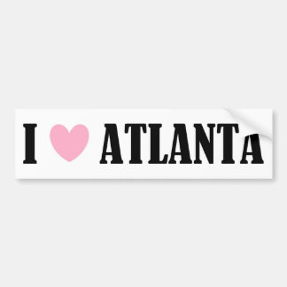 Autocollant De Voiture J'aime l'adhésif pour pare-chocs d'Atlanta