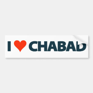 AUTOCOLLANT DE VOITURE J'AIME L'ADHÉSIF POUR PARE-CHOCS DE CHABAD