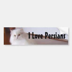 Autocollant De Voiture J'aime l'adhésif pour pare-chocs de chats persans