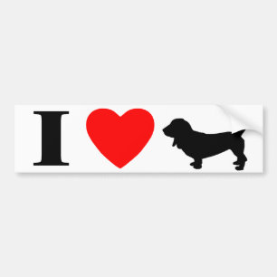 Autocollant De Voiture J'aime l'adhésif pour pare-chocs de chiens de