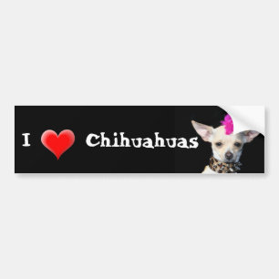 Autocollant De Voiture J'aime l'adhésif pour pare-chocs de chiwawas