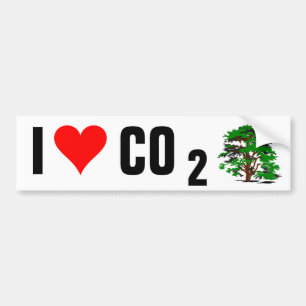 Autocollant De Voiture J'aime l'adhésif pour pare-chocs de CO2