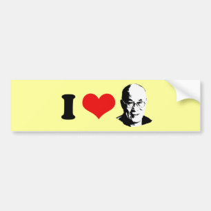 Autocollant De Voiture J'aime l'adhésif pour pare-chocs de Dalai Lama