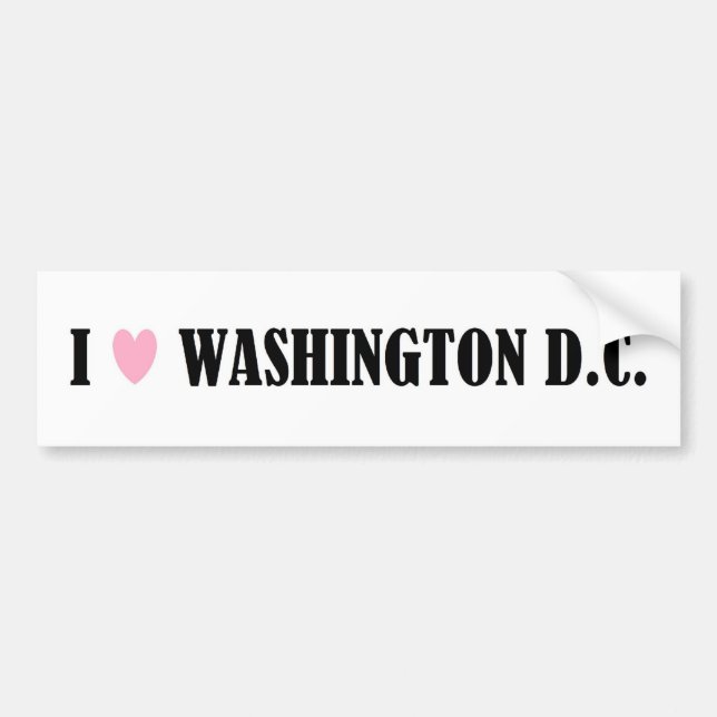 AUTOCOLLANT DE VOITURE J'AIME L'ADHÉSIF POUR PARE-CHOCS DE DC DE (Devant)