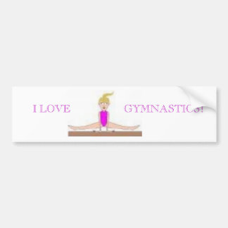 AUTOCOLLANT DE VOITURE J'AIME L'ADHÉSIF POUR PARE-CHOCS DE GYMNASTIQUE