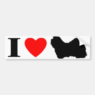 Autocollant De Voiture J'aime l'adhésif pour pare-chocs de Havanese