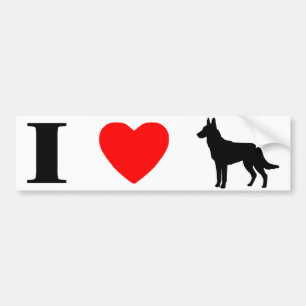 Autocollant De Voiture J'aime l'adhésif pour pare-chocs de Malinois