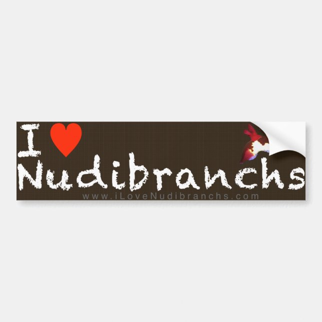 Autocollant De Voiture J'aime l'adhésif pour pare-chocs de Nudibranchs (Devant)