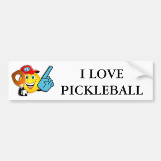 Autocollant De Voiture J'aime l'adhésif pour pare-chocs de Pickleball
