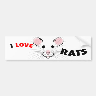 Autocollant De Voiture J'aime l'adhésif pour pare-chocs de rats