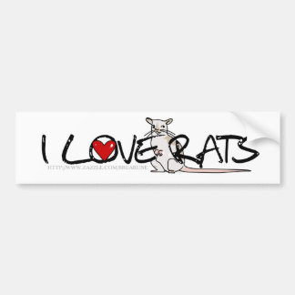 Autocollant De Voiture J'AIME l'adhésif pour pare-chocs de RATS