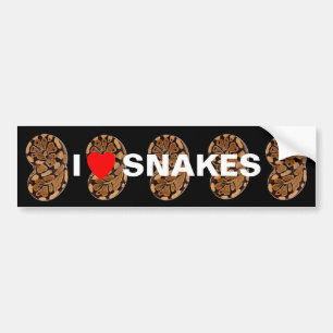 Autocollant De Voiture J'aime l'adhésif pour pare-chocs de serpents