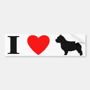 Autocollant De Voiture J'aime l'adhésif pour pare-chocs de terriers de