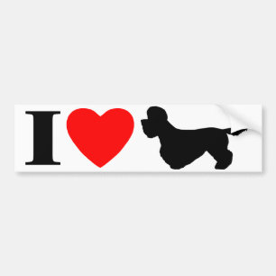 Autocollant De Voiture J'aime l'adhésif pour pare-chocs de terriers de