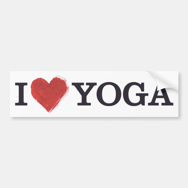 Autocollant De Voiture J'aime l'adhésif pour pare-chocs de yoga (Devant)