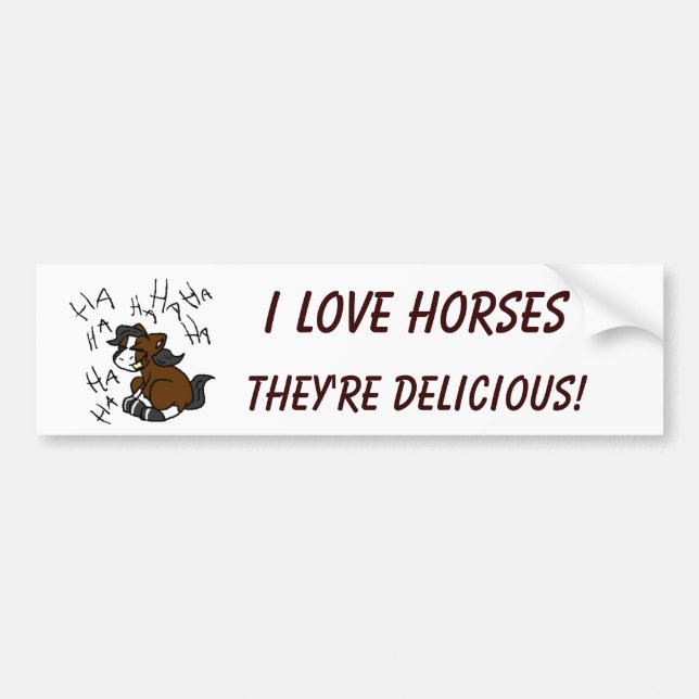 Autocollant De Voiture J'AIME l'adhésif pour pare-chocs des CHEVAUX #2 (Devant)