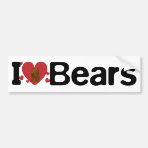 Autocollant De Voiture J'aime l'adhésif pour pare-chocs d'ours