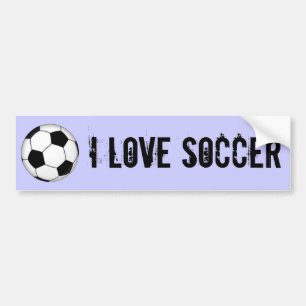 AUTOCOLLANT DE VOITURE J'AIME L'ADHÉSIF POUR PARE-CHOCS DU FOOTBALL