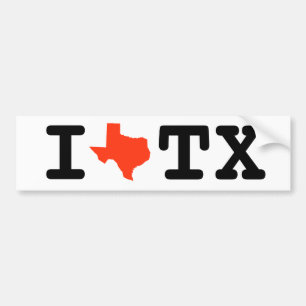 Autocollant De Voiture J'aime l'adhésif pour pare-chocs du Texas