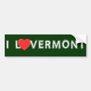 Autocollant De Voiture J'aime l'adhésif pour pare-chocs du Vermont