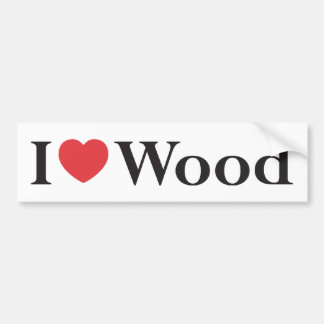 Autocollant De Voiture J'aime l'adhésif pour pare-chocs en bois