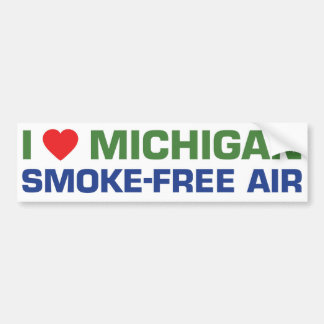 Autocollant De Voiture J'aime l'air sans fumée du Michigan