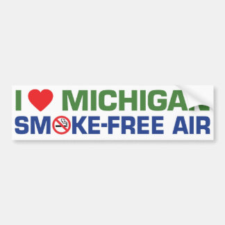 Autocollant De Voiture J'aime l'air sans fumée du Michigan