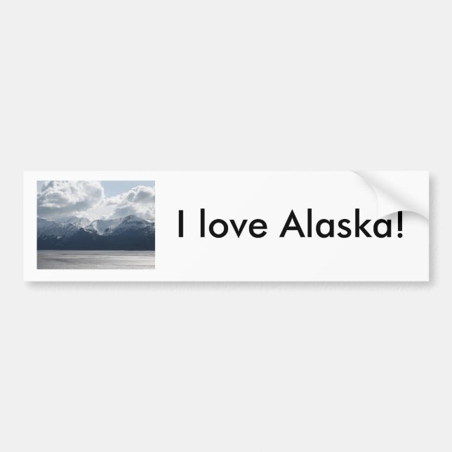 Autocollant De Voiture J'aime l'Alaska ! Adhésif pour pare-chocs (Devant)